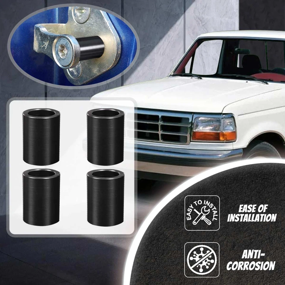 4pcs Door Striker Bushings Set Black POM For Ford F100 F150 F250 F350 1980-1996 Foto 4 de 4