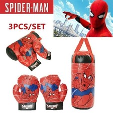 3Pcs/Set Kids Boxing Gloves Punching Bag Avengers Spiderman Super Hero Gift UK