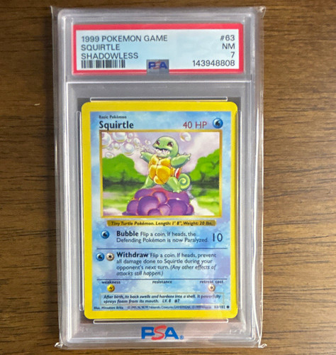 Squirtle (Shadowless) graded PSA 7 for sale on eBay