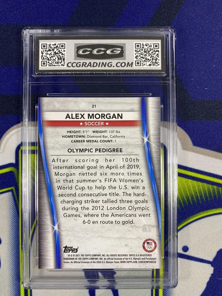 Alex Morgan 2021 Topps Olympic Pedigree 21 Soccer CCG 10 RC - Image 2 of 2