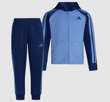 NWT Adidas Boys 2-Piece Tracksuit Set Jacket  Joggers Navy Size 3T