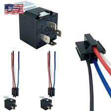 4-Pin 40/30AMP 12V DC Relay Kit, SPST Automotive Relays, Pack of 2