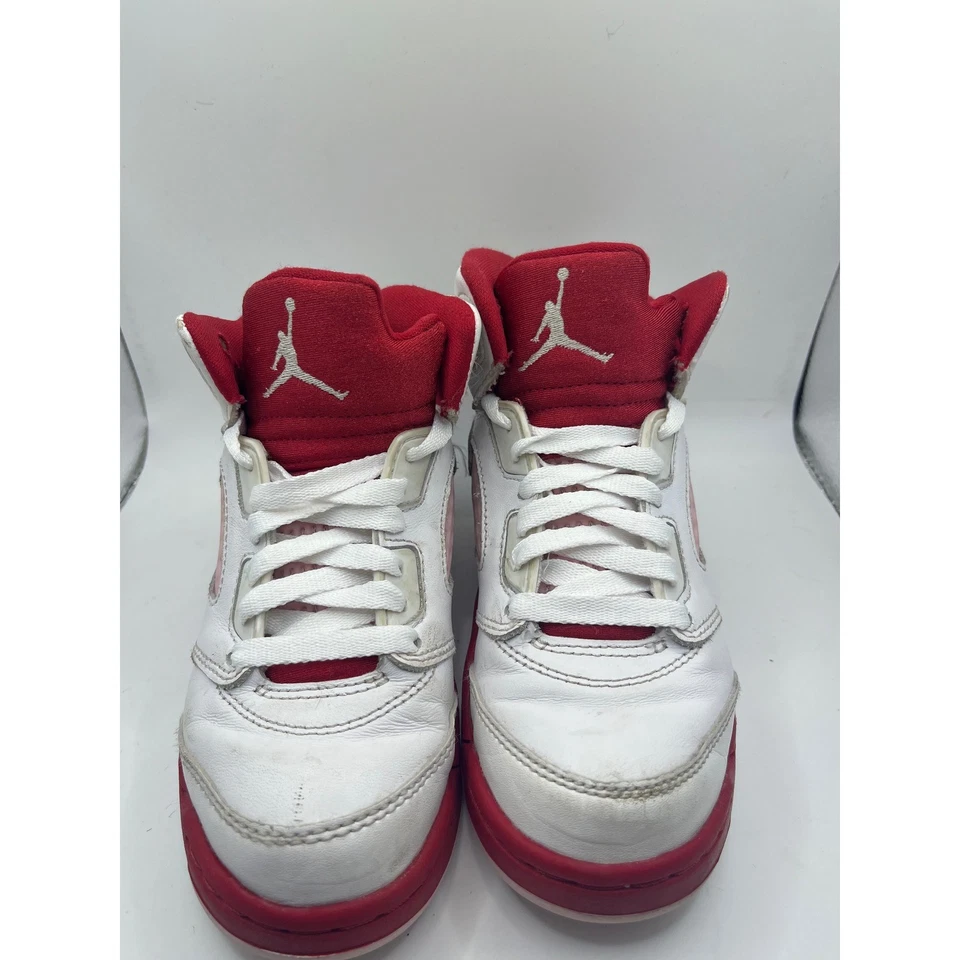 Niños Air Jordan 5 Retro Blanco Rojo Rosa Zapatos de Baloncesto TD Talla 13C 440850 105 Foto 2 de 4
