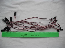 Lot of 10 Black Connector Plug 12" Extension Cables, Wires, RC R/C Airplane Car