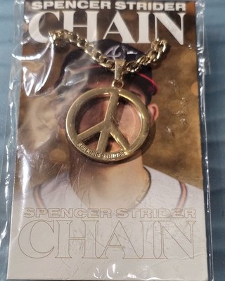 Spencer Strider Peace Sign Chain Atlanta Braves Authentic
