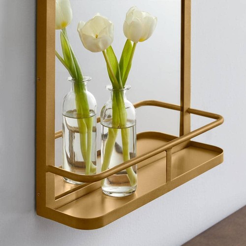 Home Decorators Collection Medium Modern Rectangular Gold Framed Mirror with (15 - Picture 2 of 6