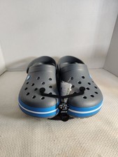 Crocs UnisexCrocband Clogs Charcoal Gray Blue Shoes M Sz 7 W 9 NWT Authentic