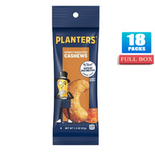 18x Packs Planters Honey Roasted Cashews Tube - 1.5oz Each