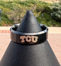Texas Christian University TCU Mens titanium ring. wedding ring. unique gift