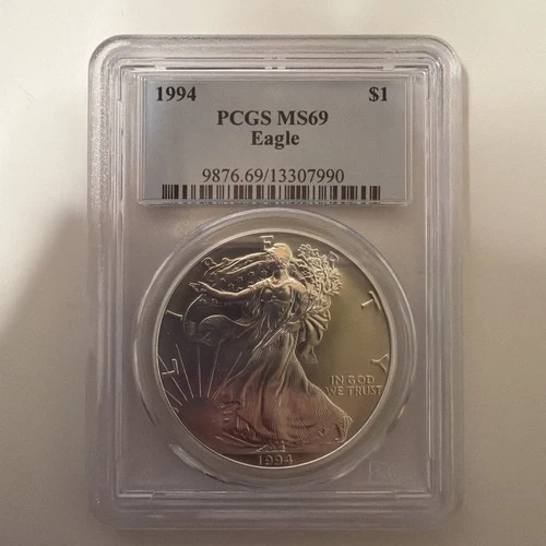 1994 1 oz American Silver Eagle PCGS MS 69