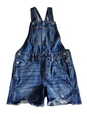 Old Navy Girl's Small 6/7 Distressed Denim Shortalls