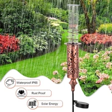 Rain Gauge Outdoor Solar Rain Gauges Yard Freeze Proof Rain Gauge w 7"  Tube