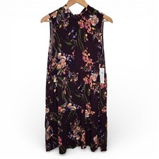 NWT Stitchfix x French Grey Judith Tiered Dress Women Purple Allover Floral L