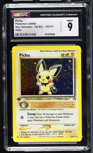 Pichu (1st Edition) graded CGC 9 for sale on eBay