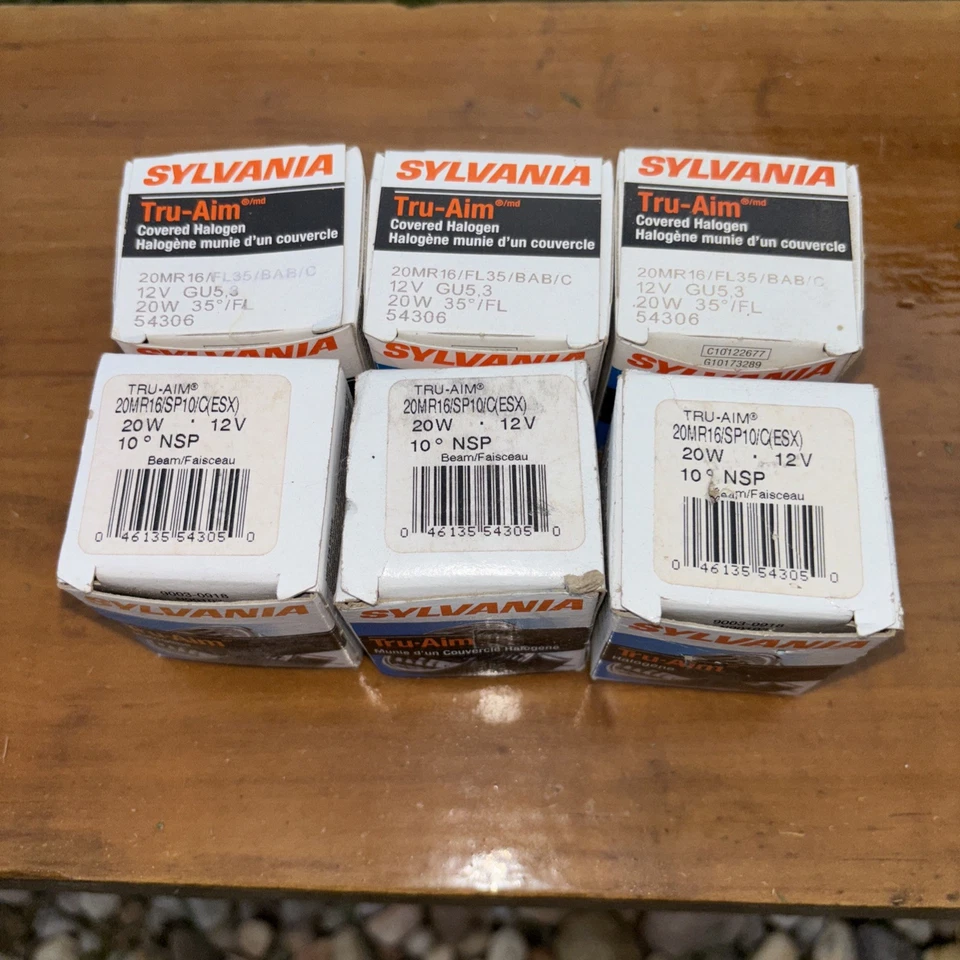 SYLVANIA TRU-AIM COVERED LAMP 12V GU5.3 20W 35/FL 54306, LOT OF 6 - Image 2 of 2