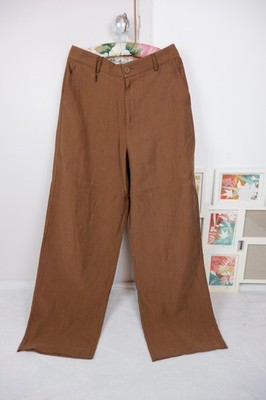 Wide Leg Trousers Zara EU42 UK12/14 liocel brown lightweight high rise pants fas