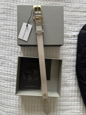 William Walker Napa Leather Beige (Almond) Collar (Size M) - New W/ Tags and Box