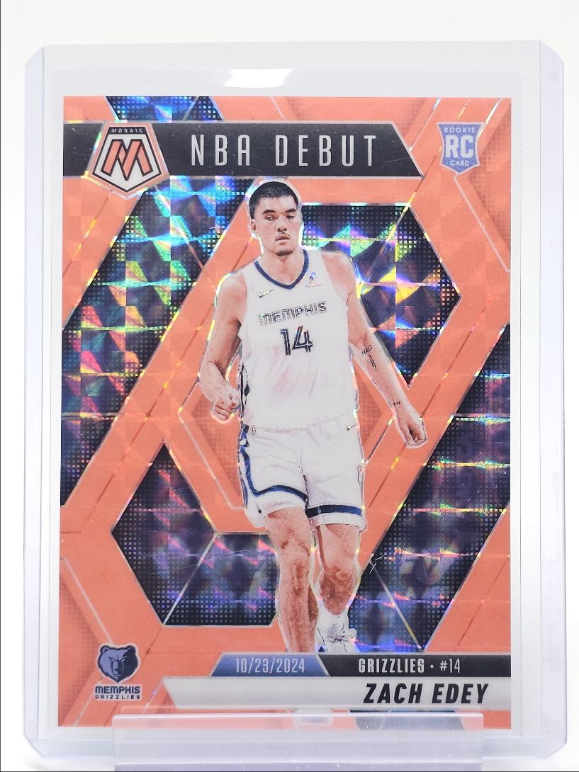 ZACH EDEY 2024-25 MOSAIC NBA DEBUT ROOKIE ORANGE FLUORESCENT RC /75 Q3753