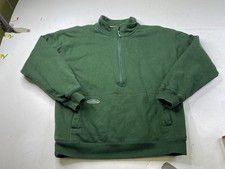 ARBORWEAR MEN'S Green DOUBLE THICK 1/4 Zip Pullover SWEATSHIRT Large Heavy