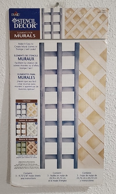 PLAID STENCIL DECOR ELEMENTS/MURALS Model #26851 Garden Lattice - 3 Mylar Sheets