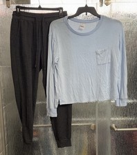 Soft Comfy Pajama Set Top 21  P2P Fabric Pulls Joggers 27x30 Ladies Small