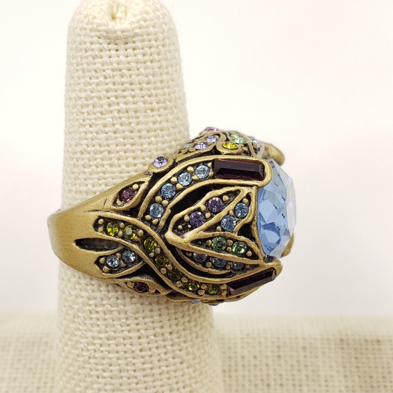 Heidi Daus Crystal Statement Ring Blue Purple Des… - image 4