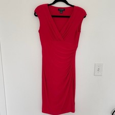 Lauren Ralph Lauren Vibrant Red Midi Evening Dress - Size 4