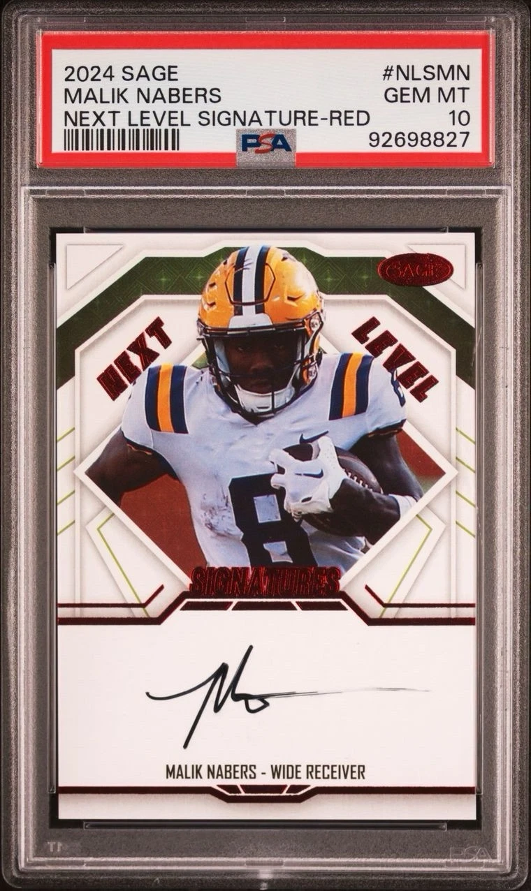 Malik Nabers Sage Next Level Signatures #NLSMN Red