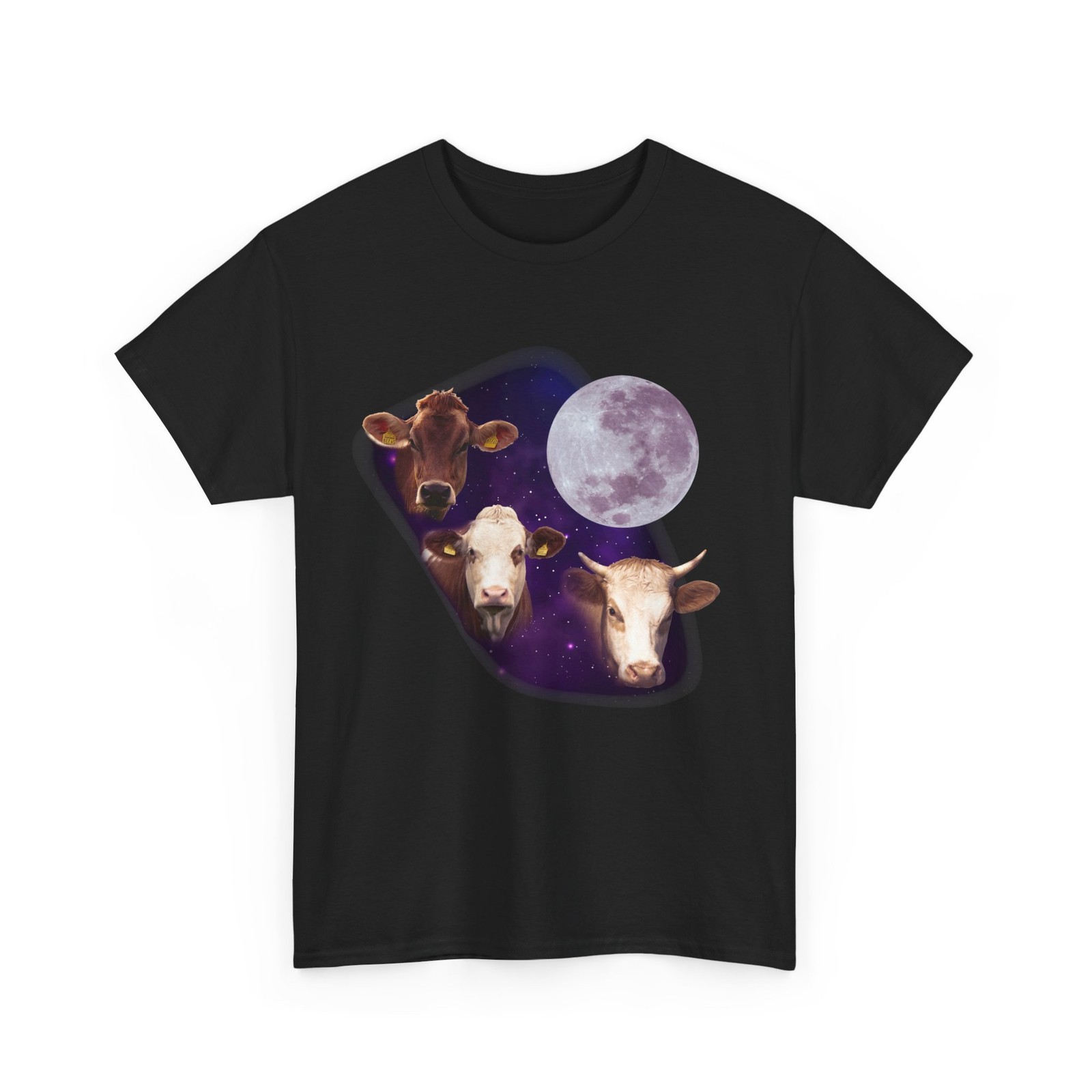 Cow With Moon Shirt, Three Cows Pet Animals Cows Lovers Funny Shirt