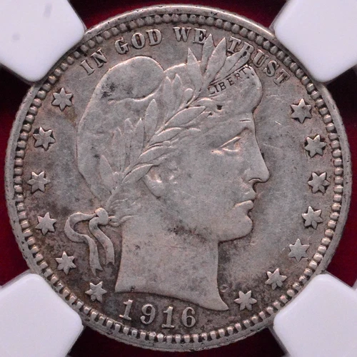 NGC VF-35! 1916-D BARBER QUARTER