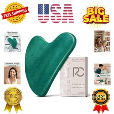 Gua Sha Facial Tools: Jade Stone Guasha Tool for Face Acupuncture Therapy, Fa...