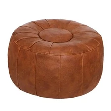  Unstuffed Moroccan Storage Pouf Foot Stool Ottoman Seat Handmade Light Brown