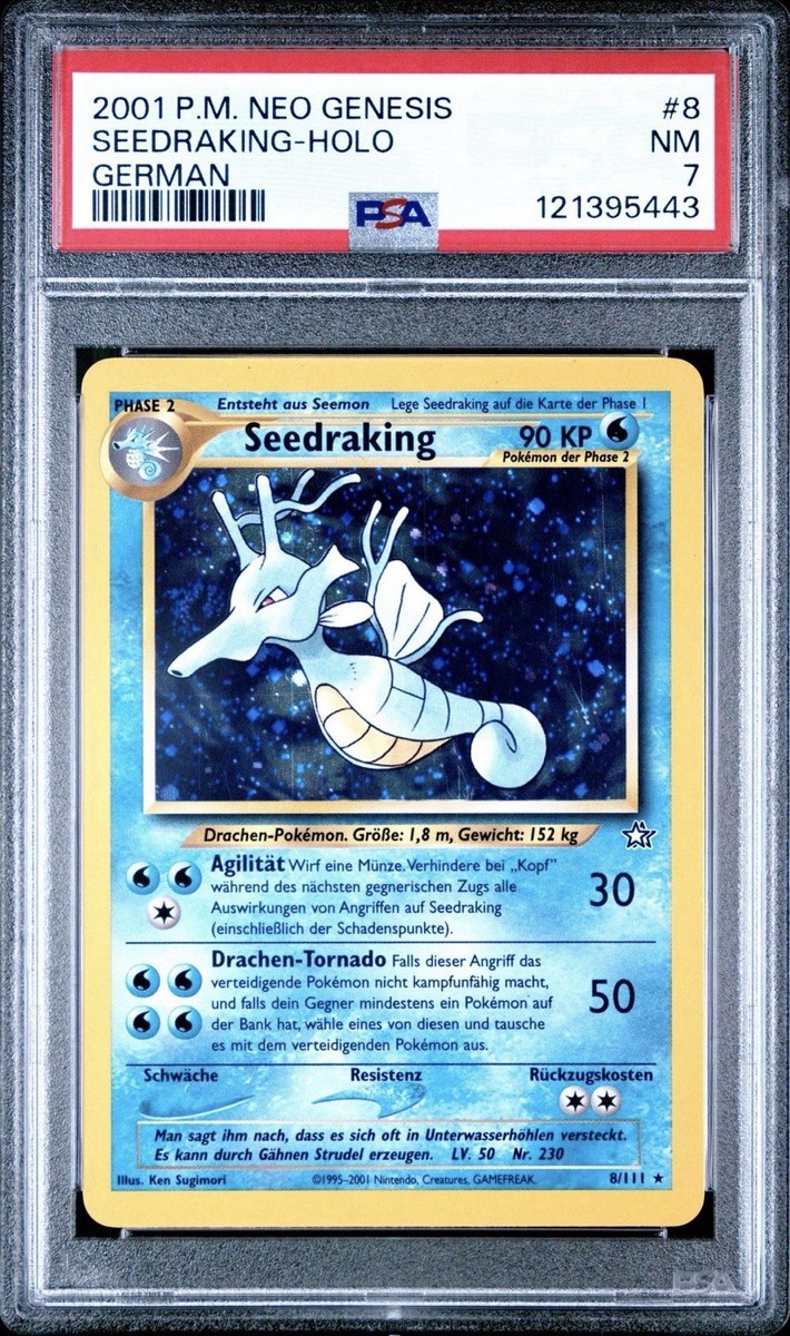 2001 Pokemon GERMAN Unlimited Neo Genesis Seedraking-Kingdra Holo