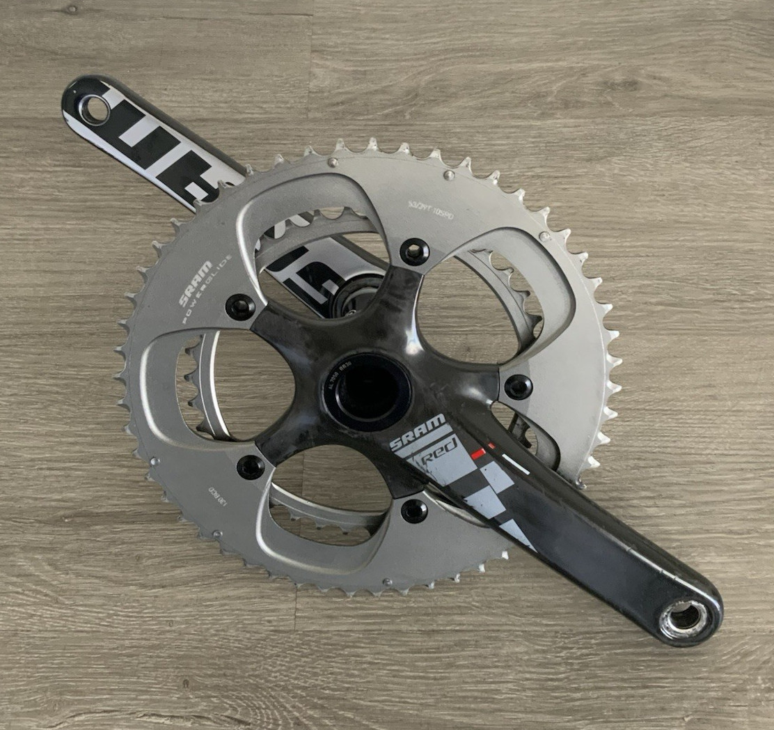 SRAM RED CRANKSET DOUBLE 53-39 TOOTH 172.5 MM ARMS BB30 BRACKET 10 OR 9 SPEED