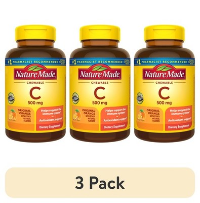 Nature Made Chewable Vitamin C Tablets, 500 mg, 70 Count - (3 Pack - 210 Total)
