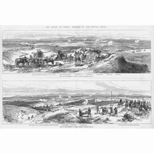 RUSSO-TURKISH WAR Military Positions at the Attack on Plevna Antique Print 1877