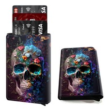 Credit Card Holder Aluminum Auto Pop Up Wallet Case,Leather Card Case Front P...