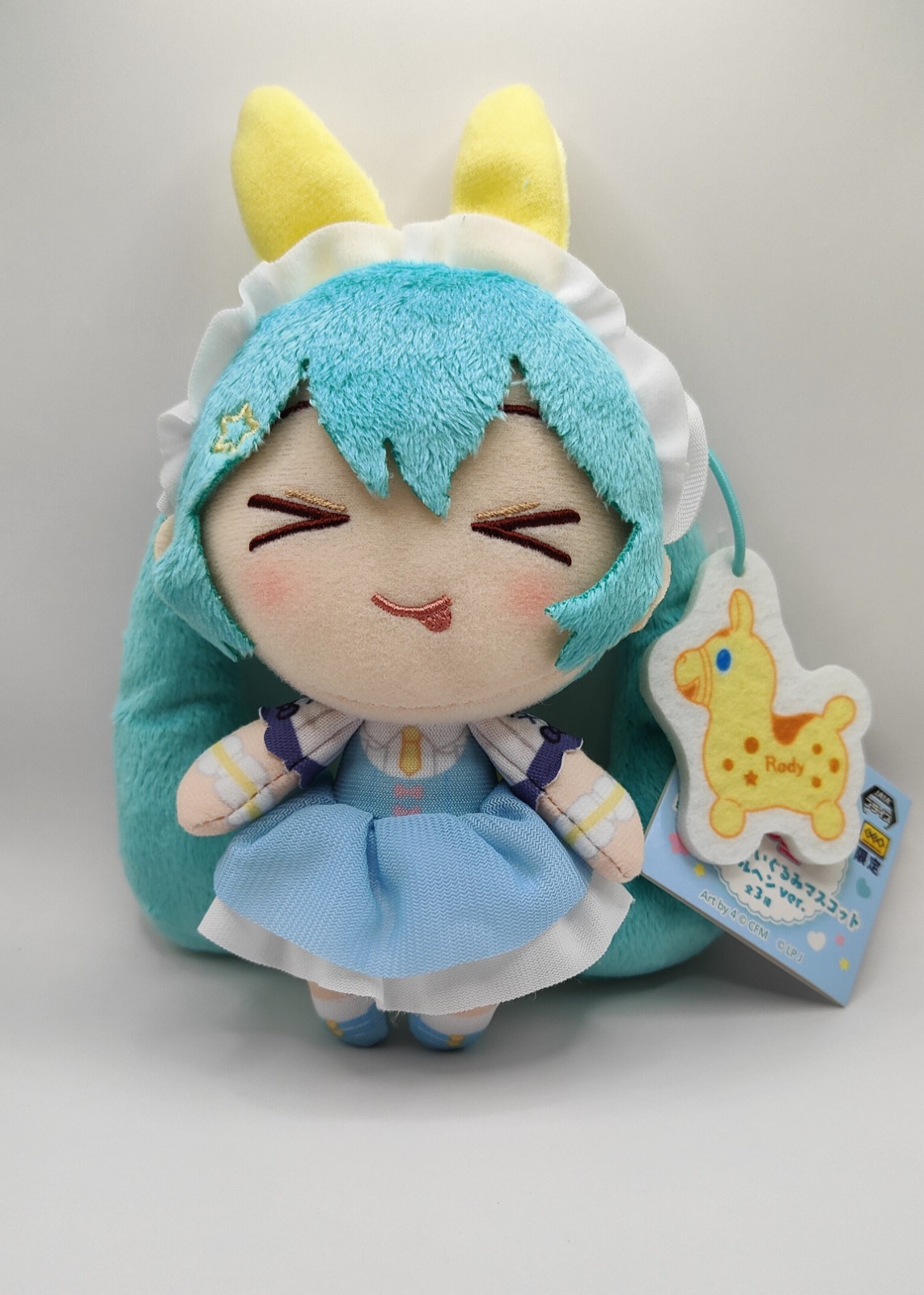 Peluche Hatsune Miku x Rody jaune de 17cm issue de la collaboration exclusive par Furyu