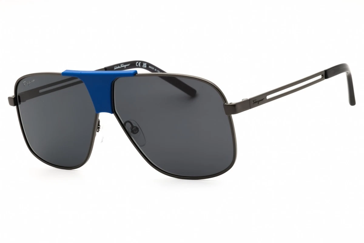 Salvatore Ferragamo SF830S 464 Blue Gold Cat Eye Sunglasses Italy 48-24-145 Salvatore Ferragamo Blue Sunglasses for Women for sale | eBay main image 4