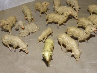 Vintage Nativity Figures Sheep By ? up to approx 5 cm .