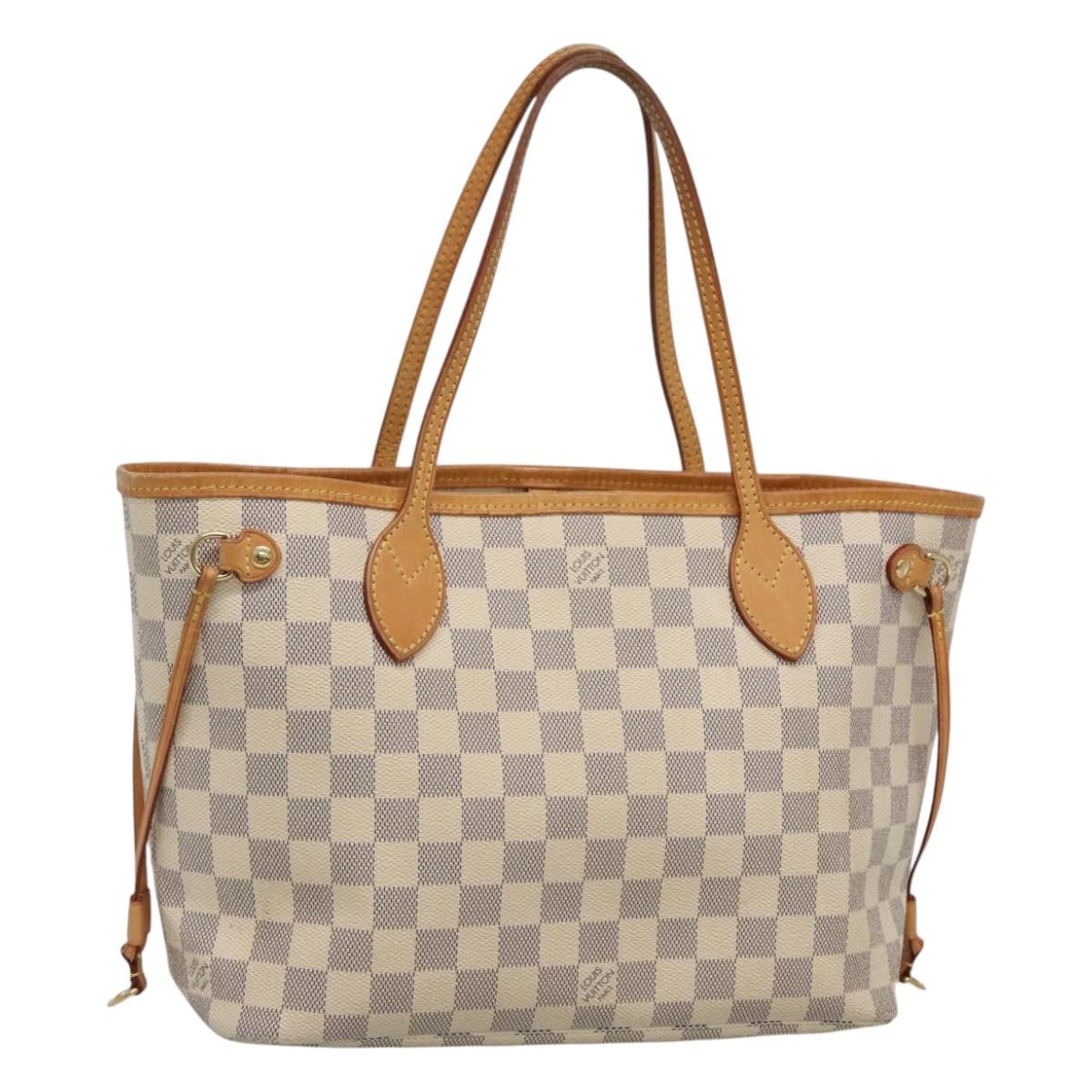 LOUIS VUITTON Damier Azur Neverfull PM Tote Bag N41362 Authentic Luxury Handbag