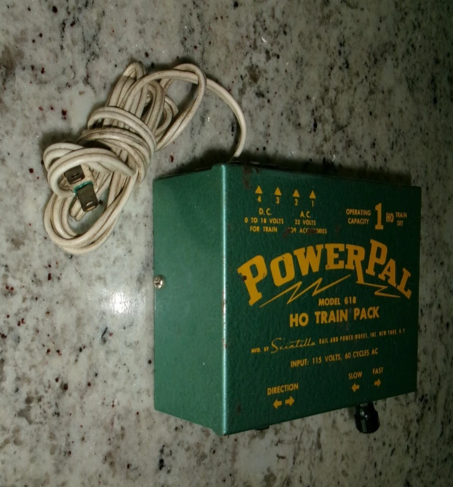 HO Vintage Scintilla PowerPal Transformer Model 618 Train Pack Set Rail &Power - Image 4 of 4