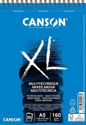 CANSON Studienblock XL MIXED MEDIA DIN A5 weiß 30 Blatt