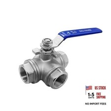 3 Way Ball Valve Stainless Steel 304 T Mounting Pad Female Type For 14 Npt 3 Way Ball Valve Stainless Steel 304 T Mounting Pad Female Type For 14 Npt