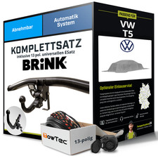 Für VW T5 Kasten,Bus Anhängerkupplung abnehmbar +eSatz 13pol uni 09-15 NEU