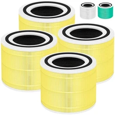 HEPA Pet Allergy Filter for Puro 240 Air Purifier, 4-Pack, Yellow