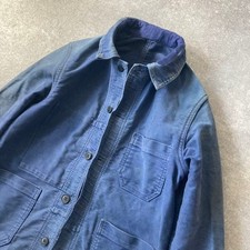 Vintage Le Laboureur French Work Jacket Blue Moleskin S Size