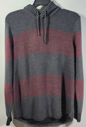 Urban Pipeline Men's L Hoodie Gray Red Pullover Hooded Sweatshirt Long Sleeve