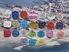 24  YEARS  LONG  BEACH  TOWNSHIP  ( LBI )  NJ   SEASONAL  BEACH   BADGES/TAGS