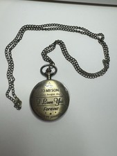 Great Gift  To My Son  Gold Pocket Watch With Gold Chain